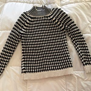 Loft cowl neck black and white sweater. Size M